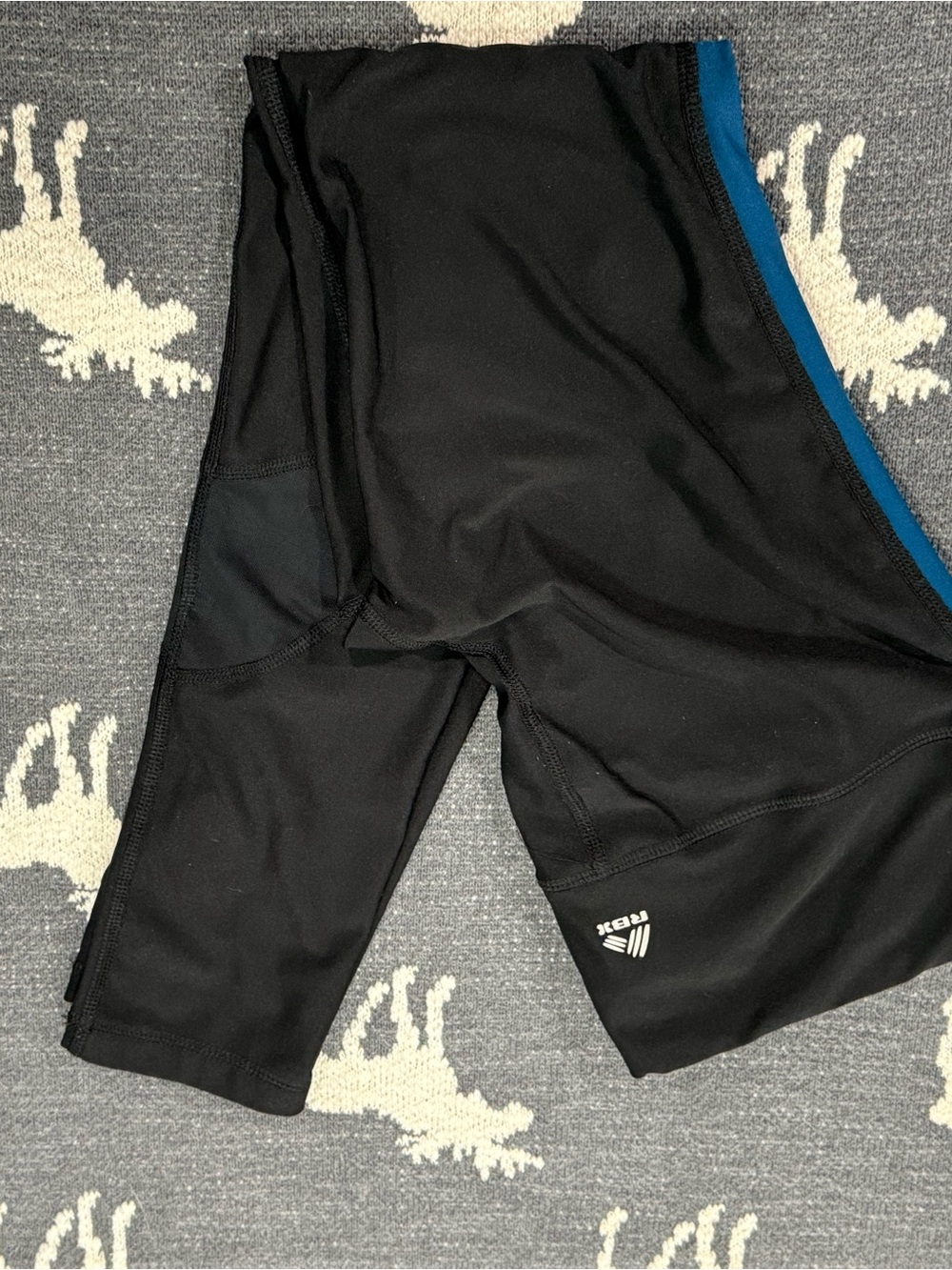 RBX Black Leggings with Blue Side Trim
